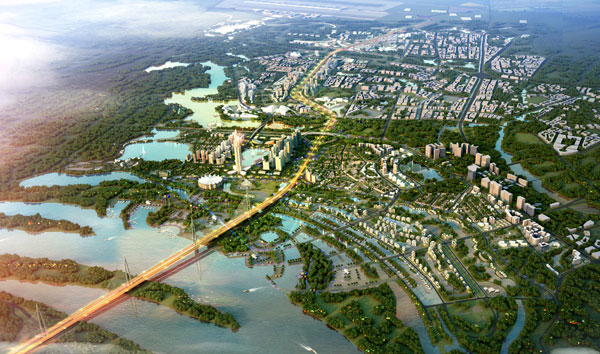 Cận cảnh quy hoạch siêu đô thị Nhật Tân - Nội Bài Tổng chiều dài tuyến đường Nhật Tân - Nội Bài với điểm đầu là sân bay Nội Bài, điểm cuối là cầu Nhật Tân, dài khoảng 11,1 km, diện tích nghiên cứu lập quy hoạch đô thị khoảng 2.080 ha.